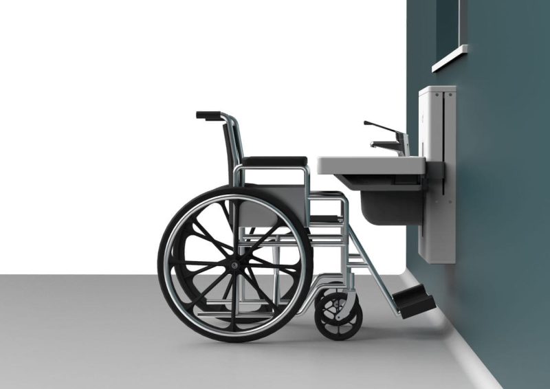 Astor Aquba Washbasin side view with wheelchair