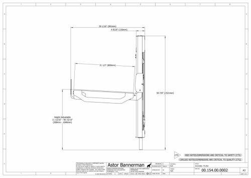 Astor Invincible Height Adjustable Changing Table