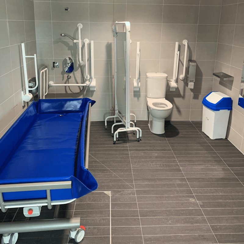 Astor Shower Trolley in Britannia Leisure Centre Changing Places Toilet