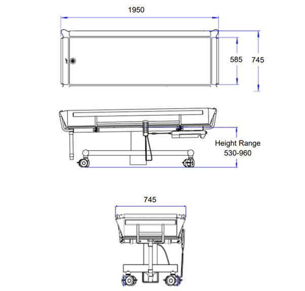 Astor Shower Trolley dimensions