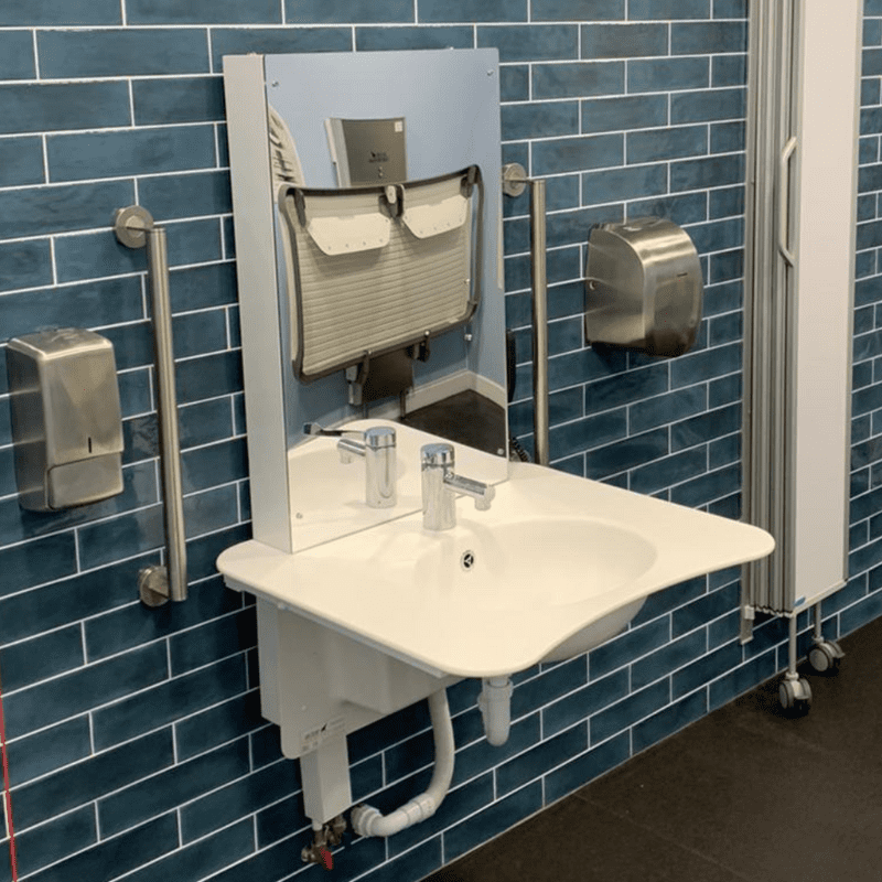 ABW-CP Height Adjustable Washbasin in Brighton Sealife Centre Changing Places Toilet