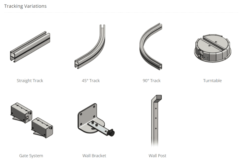 Ceiling track options