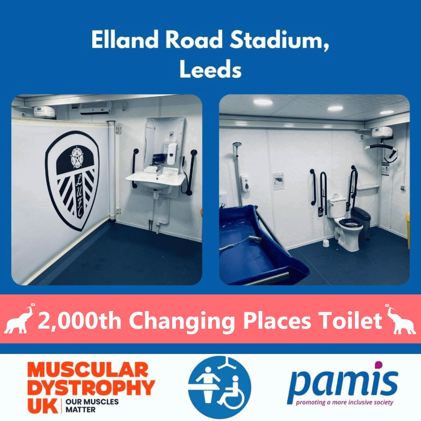 2000th Changing Places Toilet Opens at Elland Road Stadium Astor
