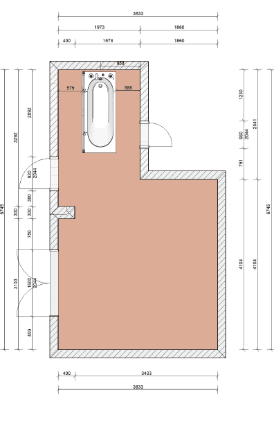 bathing CAD plan